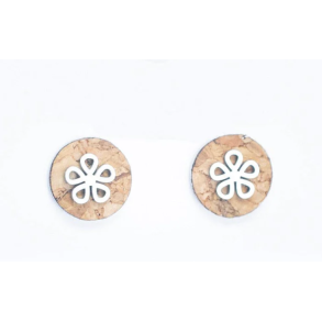 reringe i natur kork med blomst i rustfrit stl