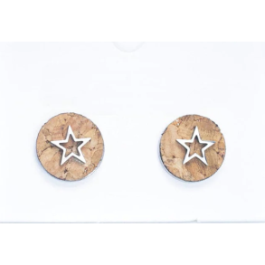 reringe i natur kork med stjerne i rustfrit stl