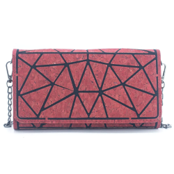 Mobiltaske / pung i kork med sort m�nster